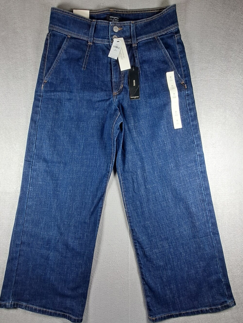 Banana Republic Wide Leg Jean Womens 30 Petite NWT Dark Wash High Rise